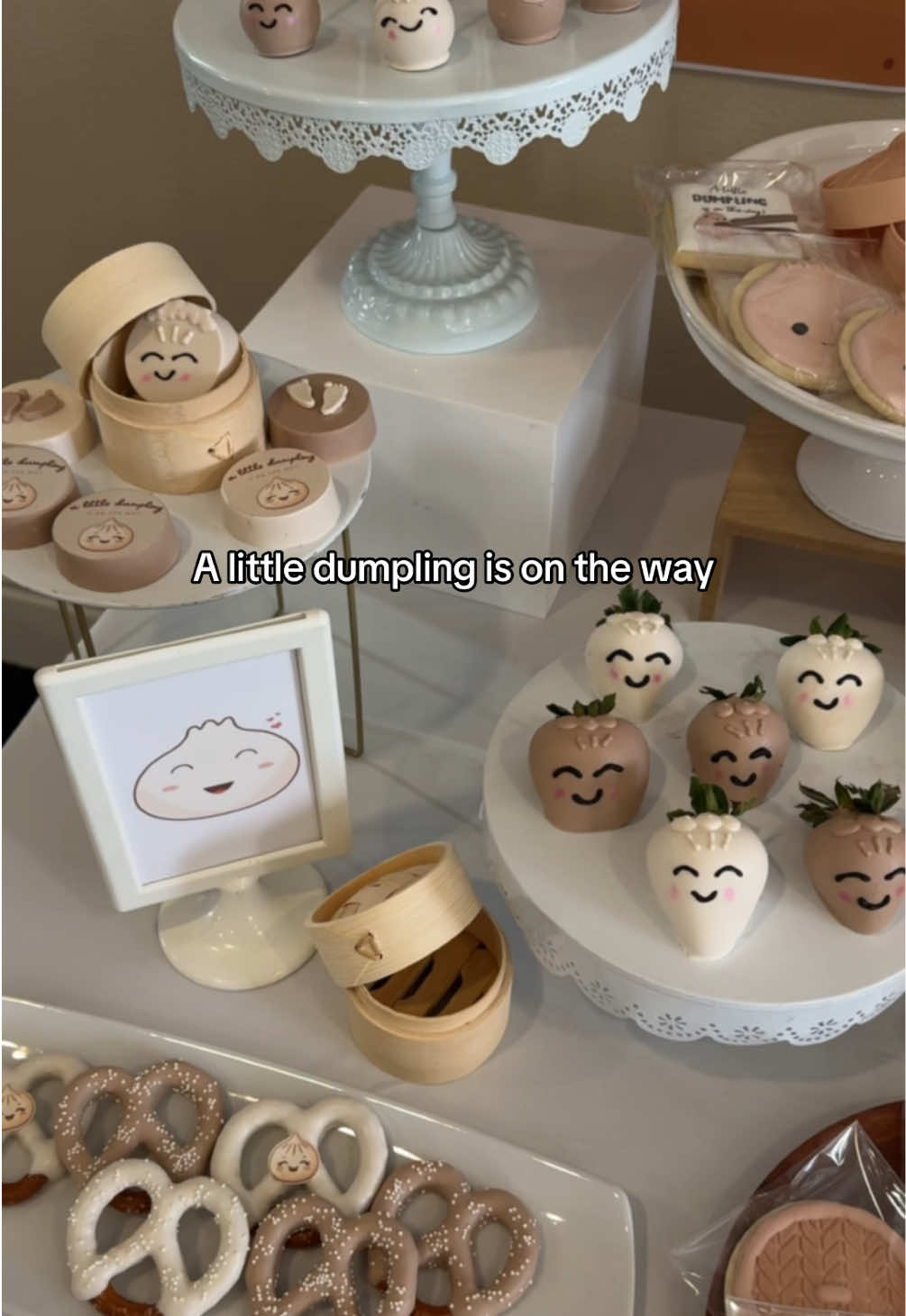 Sweet Mood themed baby shower candy and dessert display